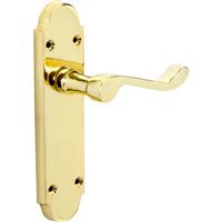 Eclipse Beaufort Door Handles Latch (Pair) in Brass