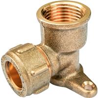 Conex Bnninger Conex Female Wall Plate Elbow (2 Hole) 15mm x 1/2" in Gold