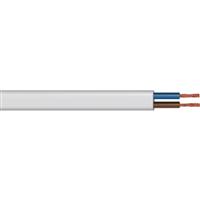 Pitacs PVC 2 Core Flat Flex Cable (2192Y) 0.75mm2 Drum (50m) in White
