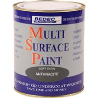 Bedec Multi Surface Paint Satin 750ml in Anthracite Plastic