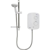 Triton Showers Triton Silent Thermostatic Power Shower in White Stainless Steel
