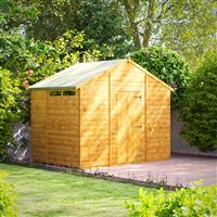 Powersheds Power Security Apex Shed 6' x 10' in Natural Timber
