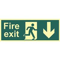 Centurion Photoluminescent Fire Exit Sign Fire Exit Down