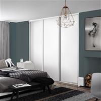 Spacepro Shaker 3 Door Sliding Wardrobe Kit 2136 x 2260mm in White Steel/MFC