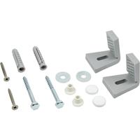 Fischer Sanitary Fixing Kit WC / Bidet Side Fix in Grey/ Silver/White Steel