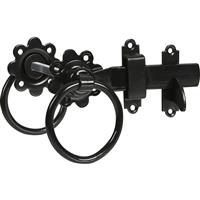 GateMate Ring Gate Latch 150mm Epoxy in Black Aluminium
