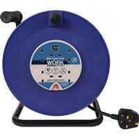 Masterplug 4 Socket 13A Open Cable Reel 50m 240V Steel