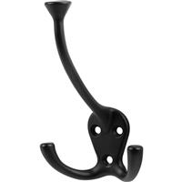 Triple Robe Hook Matt in Black
