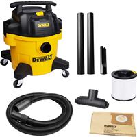 DeWalt DXV23PTA 23L Wet & Dry Vacuum Cleaner with Power Tool Take Off 230V in Yellow Plastic