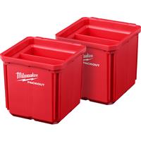 Milwaukee PACKOUT 10x10 cm Nest Bin - 2 pcs. 102 x 102 x 102 (2Pk) in Red Plastic