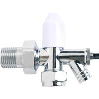 Made4Trade Angled Radiator Valve Drain Off Plated 15mm in Chrome