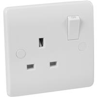 Scolmore Click Click Mode DP Switched Socket 1 Gang in White Plastic