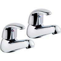 Ebb and Flo Ebb + Flo Braye Taps Bath Pillar (2 Pack) in Chrome Rubber