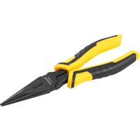 Stanley Control Grip Long Nose Pliers 200mm in Yellow Carbon Steel