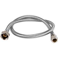 Unbranded Flexible Tap Connector 22mm x 3/4" 13mm Bore. 900mm in Chrome Rubber/Steel