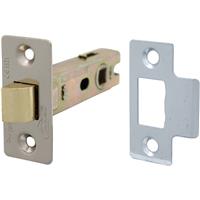 Perry Fire Door Bolt Through Tubular Latch 75mm Nickel Plate in Silver