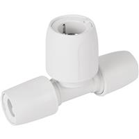 Hep2O Double End Reduced Tee 10 x 10 x 15mm in White Plastic
