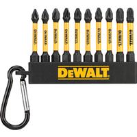DeWalt FlexTorq Impact Screwdriver Keyring 57mm (10 Piece) in Black Rubber