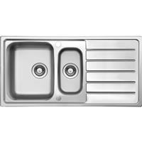 Maine Stainless Steel Reversible Kitchen Sink & Drainer 1.5 Bowl in Silver