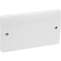 MK Blank Plate 2 Gang in White Plastic