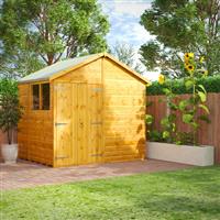 Powersheds Power Apex Shed 6' x 8' Double Doors in Natural Timber