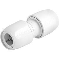 Hep2O Straight Connector 15mm in White Plastic