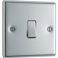 BG Polished Switch 1 Gang 2 Way 20A-16AX in Chrome Steel