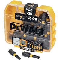 DeWalt Impact Torsion Screwdriver Bit T20 x 25mm (25 Pack) in Black