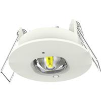 Integral LED Self Test Emergency Compact Downlight 38mm 1W 120lm 4000K Open Area in White Polycarbonate