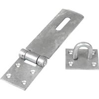 Perry Heavy Duty Safety Hasp & Staple 180mm Galvanised in Silver Steel