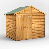 Power Overlap Apex Shed 6' x 8' No Windows in Natural Timber