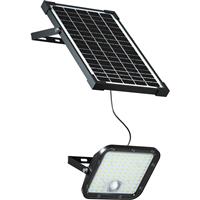 V-TAC LED PIR Floodlight with Solar Panel & Battery Indicator IP65 30W 4800lm 6400K in Black ABS+Pc