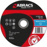 Abracs Trade Flat Metal Cutting Discs 125 x 3 x 22mm (5 Pack) Steel