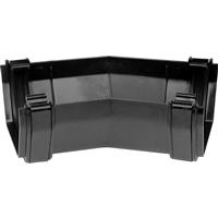 Aquaflow 114mm Square Line Gutter Angle 150deg in Black PVCU