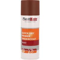Plastikote Quick Dry Primer Undercoat Spray Paint 400ml Oxide in Red Plastic