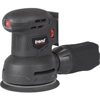Trend T18S/ROS125B 18V Cordless 125mm Random Orbital Sander Body Only Rubber