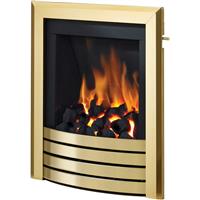 Be Modern Flare Slimline Slide Control Gas Fire 16" Inlet - Fascia in Brass Steel