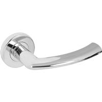 Serozzetta Dos Lever On Rose Door Handles Polished (Pair) in Chrome