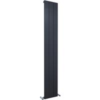 Kudox AluLite Flat Aluminium Designer Radiator 1800 x 280mm 2337Btu in Black