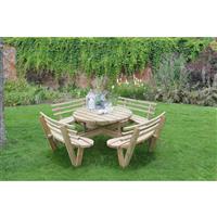 Forest Garden Circular Picnic Table with Seat Backs 82cm (h) x 246cm (w) x 246cm (d)