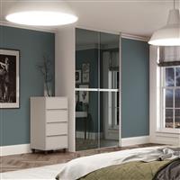 Spacepro Minimalist 2 Door Sliding Wardrobe Kit Silver Framed Glass Doors 1808 x 2260mm in Grey Aluminium/Glass