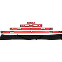 Minotaur Spirit Level Set 4 Piece in Red Aluminium