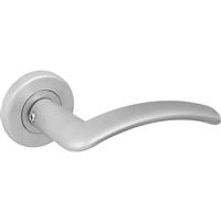 Serozzetta Tres Lever On Rose Door Handles Satin (Pair) in Chrome