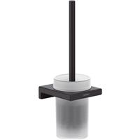 Hansgrohe AddStoris Wall Mounted Toilet Brush Holder Matt in Black Metal