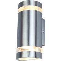 Lutec Focus Wall Light IP44 in Stainless Steel