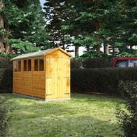 Power Apex Shed 12' x 4' Double Door in Natural Timber