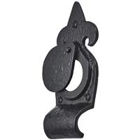 Old Hill Ironworks Cylinder Pull 144mm x 63mm Fleur De Lys in Black Stainless Steel