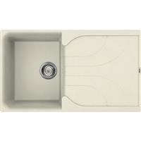 Reginox Ego Reversible Compact Composite Kitchen Sink & Drainer Single Bowl in Cream Granite Composite