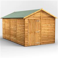 Power Overlap Apex Shed 14' x 8' No Windows in Natural Timber
