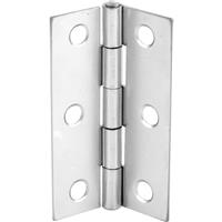 Unbranded Plated Butt Hinge 75mm (2 Pack) in Chrome Steel